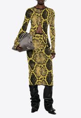 The Attico Snakeskin Intarsia Cardigan Yellow 251WCD00005KCC004AA_227