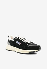 Autry Hyperway Low-Top Suede Sneakers Black HYLWUM_07