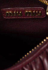 Miu Miu Small Wander Matelassé Leather Hobo Bag Burgundy 5BC125VOOYAN88_F0007