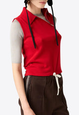 Miu Miu Cashmere Sleeveless Polo T-shirt Red MML00DSOOO18A9_F0011