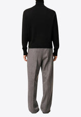 AMI PARIS Ami De Coeur Turtleneck Wool Sweater Black HKS827001_009