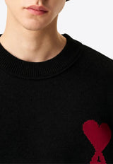 AMI PARIS Ami De Coeur Wool Sweater Black UKS838018_009