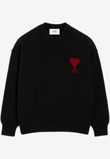 AMI PARIS Ami De Coeur Wool Sweater Black UKS838018_009