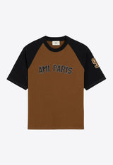 AMI PARIS Colorblocked Logo T-shirt Brown HTS350726_2162