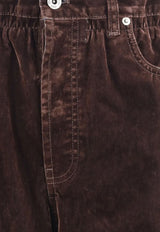 Miu Miu Straight-Leg Velvet Paperbag Pants Brown MP1725SOOO157Y_F0027