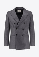AMI PARIS Double-Breasted Buttoned Blazer Gray HBV006WV0023020_Grey_29839450