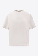 Balenciaga Logo-Printed Crewneck T-shirt White 850990TTVJ12420_DIRTY WHITE/BBY PINK_30005264