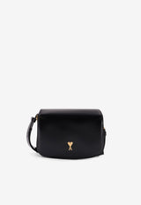 AMI PARIS Paris Paris Glazed Leather Crossbody Bag Black ULL717AL0139001_Black_29844464
