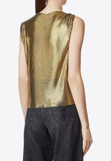Versace Safety Pin Metal Mesh Sleeveless Top 1021517 1A14829 1X240