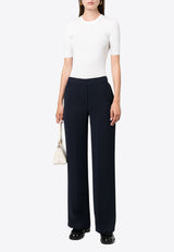 P.A.R.O.S.H Leila Ribbed-Knit Wool Top White D510795LEILA24_002