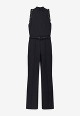 CHIARA BONI La Petite Robe Taevy High-Neck Beaded Jumpsuit Black TUTAEVYRCBS37_Black_35065879