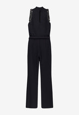 CHIARA BONI La Petite Robe Taevy High-Neck Beaded Jumpsuit Black TUTAEVYRCBS37_Black_35065879