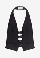 Coperni Halterneck Satin Waistcoat Black COPT35F3004BLK_Black_35065840