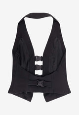 Coperni Halterneck Satin Waistcoat Black COPT35F3004BLK_Black_35065840