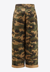 DARKPARK Danielle Camouflage Wide-Leg Pants Green WTR49FAP160018_Brown camouflage_35065923