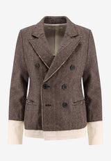 Undercover Double-Breasted Wool Blazer Brown UP2E1104BROWNBASE_Brownbase_35065976