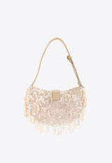 Staud Alana Sequined Shoulder Bag Cream H25P4012BVCRM_White_35066058