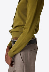 Miu Miu Cashmere Cardigan with Detachable Collar Green MMF990SOOO174L_F0XI7