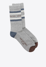 Golden Goose DB Striped Logo Ankle Socks Gray GUP00883P002205_83129