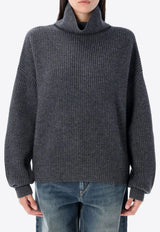 Isabel Marant Brooke High-Neck Knitted Sweater Gray PU0231FAB1L07I_02AN