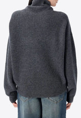 Isabel Marant Brooke High-Neck Knitted Sweater Gray PU0231FAB1L07I_02AN