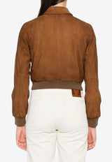Miu Miu Waxed Suede Jacket Brown MPV950SOOO17XD_F0401