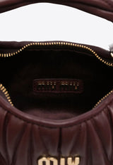 Miu Miu Mini Wander Matelassé Leather Hobo Bag Burgundy 5BP078VOOOAN88_F0007