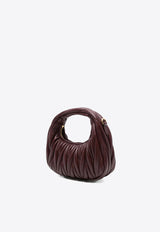 Miu Miu Mini Wander Matelassé Leather Hobo Bag Burgundy 5BP078VOOOAN88_F0007