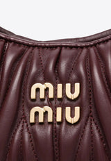 Miu Miu Mini Wander Matelassé Leather Hobo Bag Burgundy 5BP078VOOOAN88_F0007