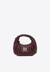 Miu Miu Mini Wander Matelassé Leather Hobo Bag Burgundy 5BP078VOOOAN88_F0007