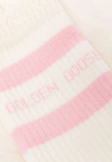 Golden Goose DB Striped Logo Ankle Socks White GUP00883P000487_81698