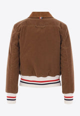 Thom Browne Wale Corduroy Cropped Aviator Jacket Brown FBD068XF0957_210