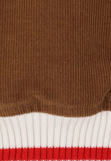 Thom Browne Wale Corduroy Cropped Aviator Jacket Brown FBD068XF0957_210