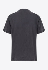 Balenciaga Standard Print Faded T-shirt Black 850261TTVC71041_FADED WASHED BLACK_30005366