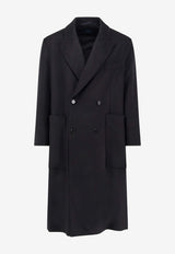 Paltò Ganzo Double-Breasted Wool Coat Black B51PUGANZCASNER_Black_35066091