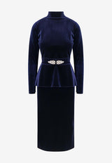 CHIARA BONI La Petite Robe Haby Velvet Dress Navy ABCHABYRCVELVBS743_Blunotte_35065956