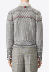 Thom Browne Fairisle Wool Jacquard Cardigan Gray FKC677AY1506_055