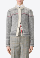 Thom Browne Fairisle Wool Jacquard Cardigan Gray FKC677AY1506_055