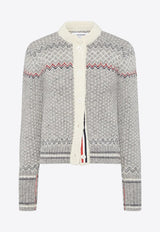 Thom Browne Fairisle Wool Jacquard Cardigan Gray FKC677AY1506_055