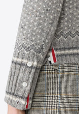 Thom Browne Fairisle Wool Jacquard Cardigan Gray FKC677AY1506_055