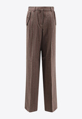 Golden Goose DB Wool Tailored Pants Brown GWP02463P00209483120_COCOA BROWN/TURQUOISE_29856964