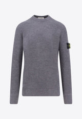 Stone Island Compass Patch Ribbed Knit Sweater Gray K2S155100053S00C2V0M67_MELANGE DARK GREY_29845375