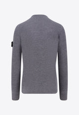 Stone Island Compass Patch Ribbed Knit Sweater Gray K2S155100053S00C2V0M67_MELANGE DARK GREY_29845375