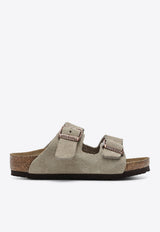 Birkenstock Kids Boys Arizona Suede Leather Slides Taupe 1021704BSUE/S_BIRKE-TA