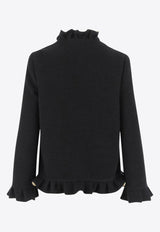 Valentino Ruffled Wool Self-Tie Jacket Black 7B3CE4M07LV0NO_Black_29842867