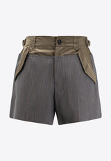 Sacai Wool-Blend Mini Shorts Gray 2508122342_GRAY×D/KHAKI_29845106
