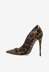 Dolce & Gabbana Lollo 105 Leopard Print Pumps in Patent Leather Brown CD1718 AM568-HA93M