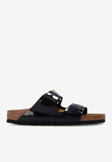 Birkenstock Arizona Double-Buckle Patent Slides Black 1005292 0-PATENT BLACK
