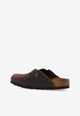 Birkenstock Boston Leather Buckled Slides Brown 860133 0-HABANA