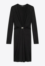 Versace Logo-Plaque Midi Dress Black